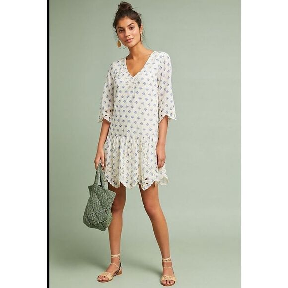 Anthropologie Meadow Rue Eyelet Tunic Dress Size XS - Picture 1 of 10